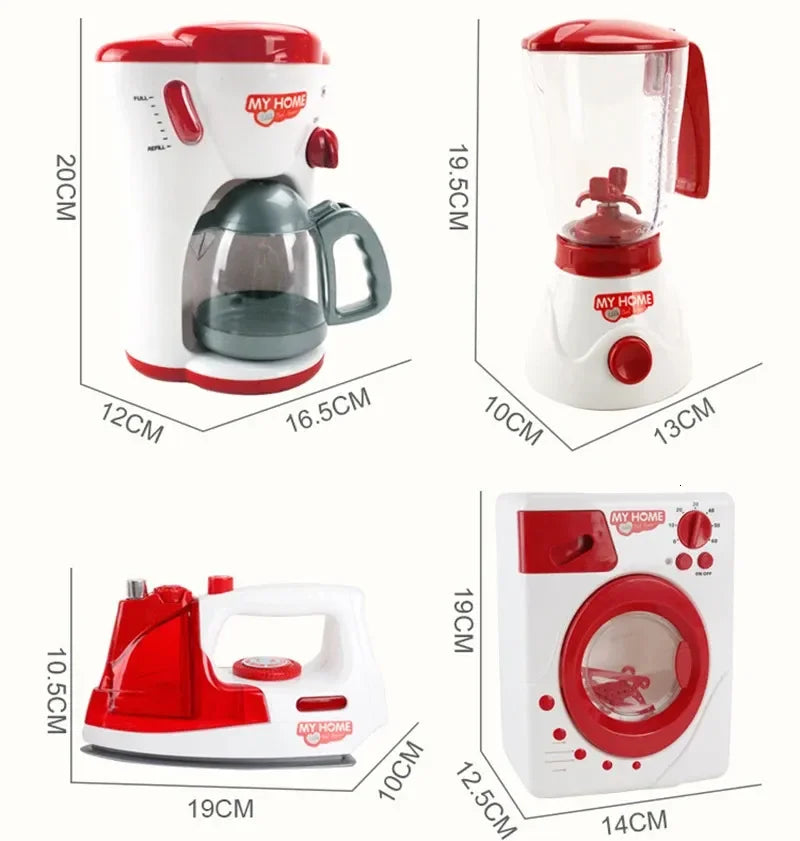 Set Elettrodomestici Giocattolo - Frullatore Caffettiera Mixer Tostapane per Bambini