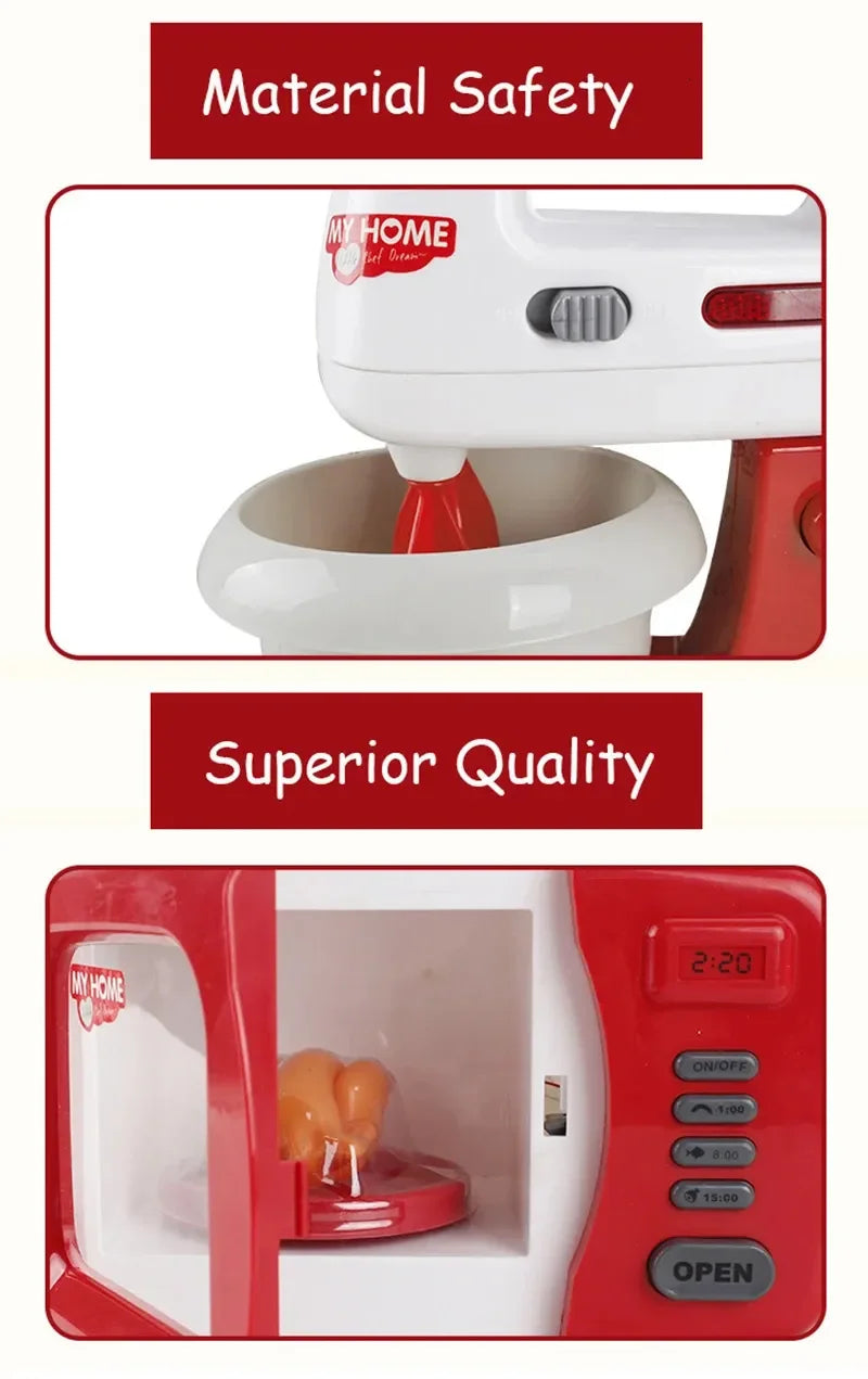 Set Elettrodomestici Giocattolo - Frullatore Caffettiera Mixer Tostapane per Bambini